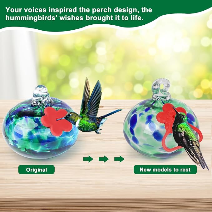 Headak Life Charming Wind Chimes Hummingbird feeders for Outdoors Hanging ant and bee Proof,Never Leak,Perfect Garden Decor for Outside