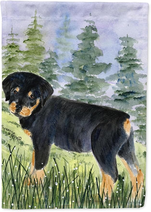 Caroline's Treasures SS8057GF Rottweiler Garden Flag Mailbox Flag Decorative Yard Flag Banner Outside Patio Artwork Yard Flower Beds, Garden Size, Multicolor