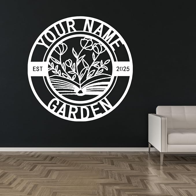 Rose Lover Outdoor Home Decor，Personalized Metal Sign, Custom Rose Metal Wall Art, Letter Monogram Sign, Rose Monogram,Personalized Rose Name Sign Decoration For Living Room