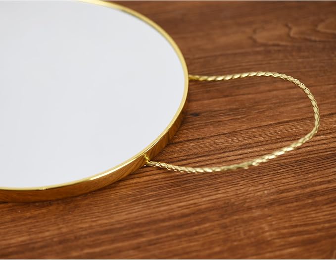 Funerom Small Decorative Arched Wall Mirror with Gold Frame, 15.8 x 9 inch | Small Modern Hanging Mirror for Bedroom Bathroom