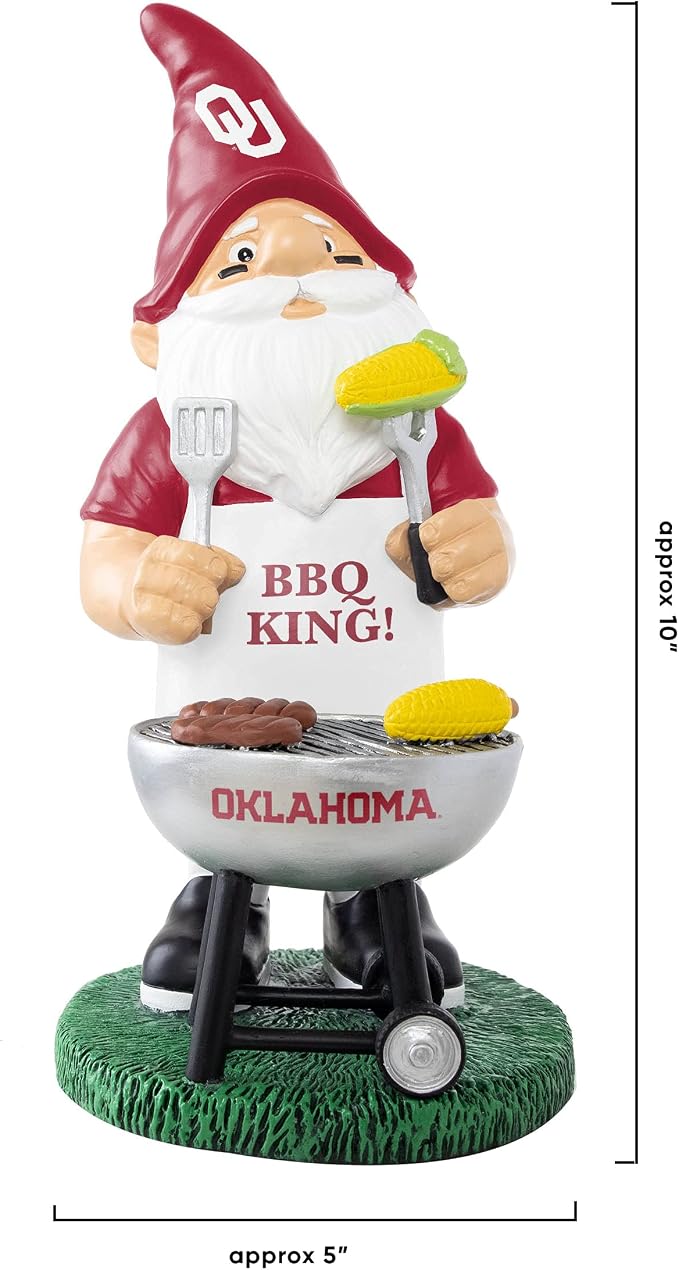 FOCO NCAA Unisex-Adult NCAA College Team Logo Grill Garden Statue Outdoor Gnome 10"