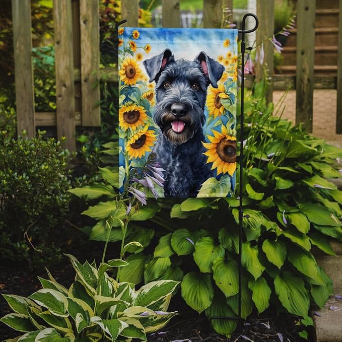 Caroline's Treasures DAC6106GF Kerry Blue Terrier in Sunflowers Garden Flag Mailbox Flag Decorative Yard Flag Banner Outside Patio Artwork Yard Flower Beds, Garden Size, Multicolor