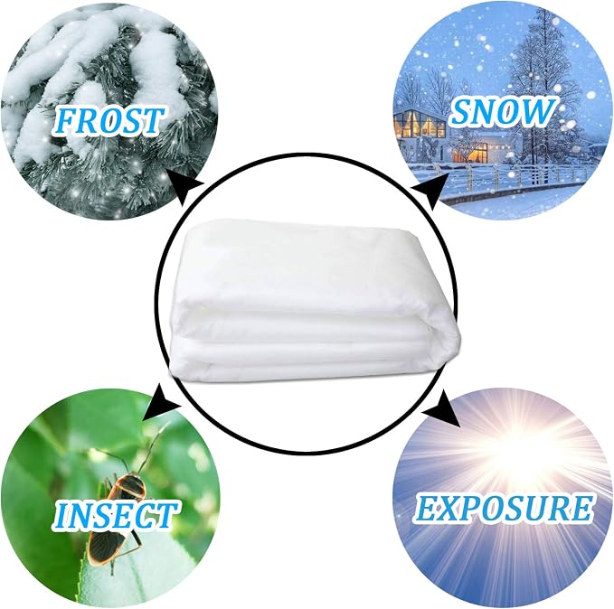 Darnassus 8FT×24FT Plant Covers Breathable Floating Row Cover for Snow Frost Bad Weather Pest Protection & Plant Growth