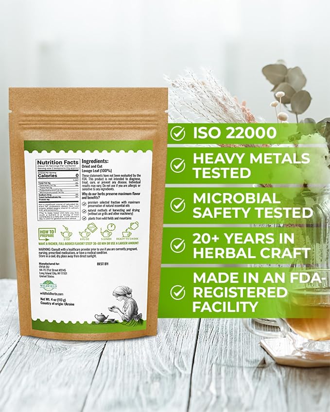 4 oz. Dried Lovage Herb Lovage Leaves Herbal Tea (Levisticum Officinale) - 113g Herb Tea Levísticum