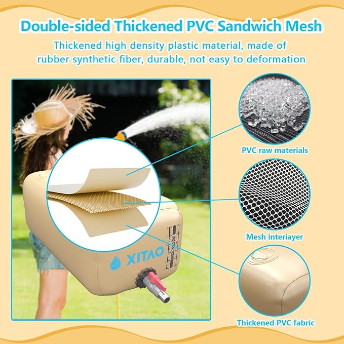 XITAO Water Bladder Storage Containers, Water Tank Foldable Portable Water Storage,Water Storage Bag Containers for RV, Camping, Garden, Irrigation, Drought Resistance, Firefighting