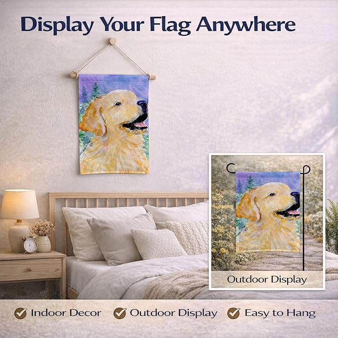 Caroline's Treasures SS8904GF Golden Retriever Garden Flag Mailbox Flag Decorative Yard Flag Banner Outside Patio Artwork Yard Flower Beds, Garden Size, Multicolor