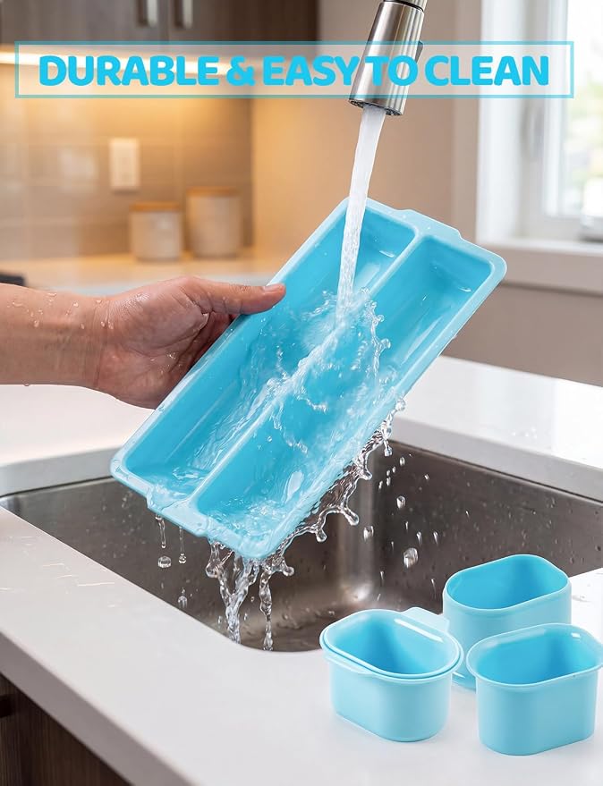 WDAHDHP Round Cake Pop Mold Set, Including 2Pcs Circle Cake Pop Cutter, 9 Inch Tray and 100Pcs Lollipop Sticks for Home Desserts Making Accessories, Blue