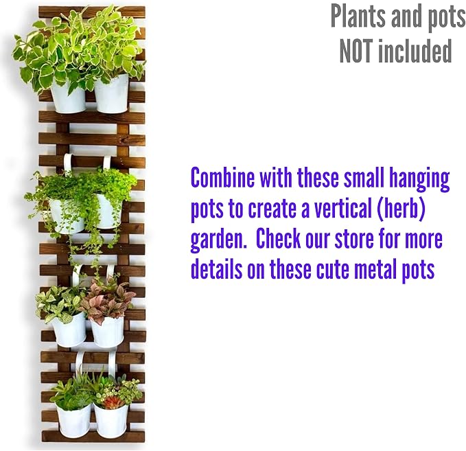 ShopLaLa Wall Planter - Hanging Wooden Wall Planter for Indoor Outdoor Plants, Vertical Garden, Plant Wall Mount Planter, Air Plant Succulent Holder for Flower Pot Display Hanger Frame 47.2" (120cm)