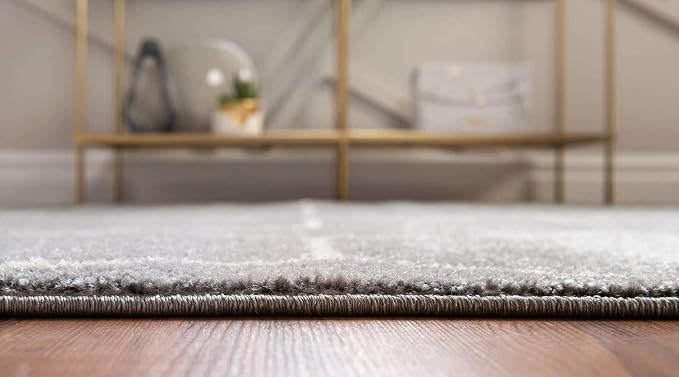 Unique Loom Trellis Frieze Collection Area Rug - Geometric (5' x 8' Oval, Light Gray/ Ivory)