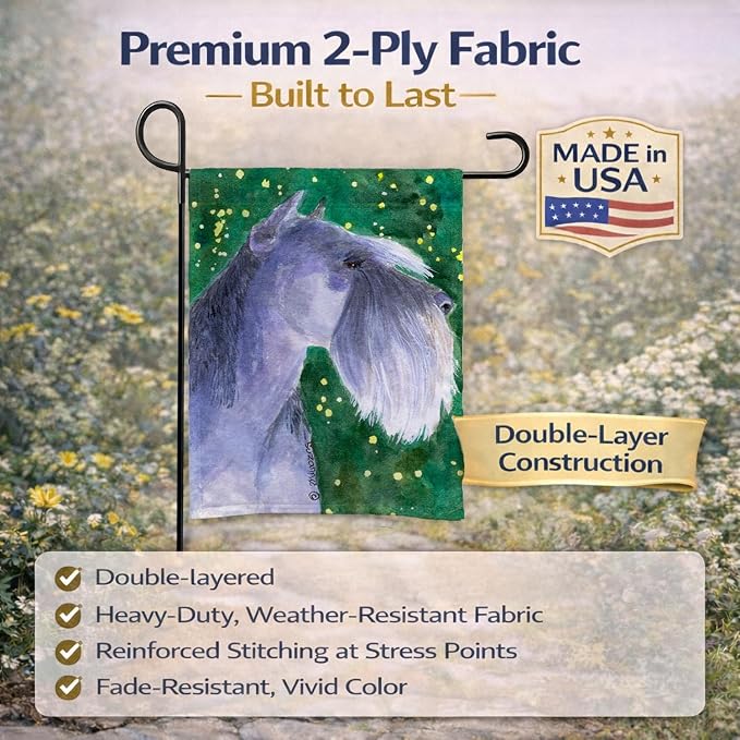 Caroline's Treasures SS1052GF Schnauzer Garden Flag Mailbox Flag Decorative Yard Flag Banner Outside Patio Artwork Yard Flower Beds, Garden Size, Multicolor