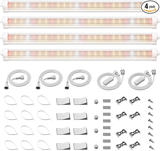 Spider Farmer T5 LED Grow Lights for Indoor Plants,1FT Full Spectrum Plant Light Strips,3000K+5000K+660nm,40W (4x10W),IP65 Waterproof,Linkable Grow Light Bars for Seed Starting,Hydroponics,4-Pack
