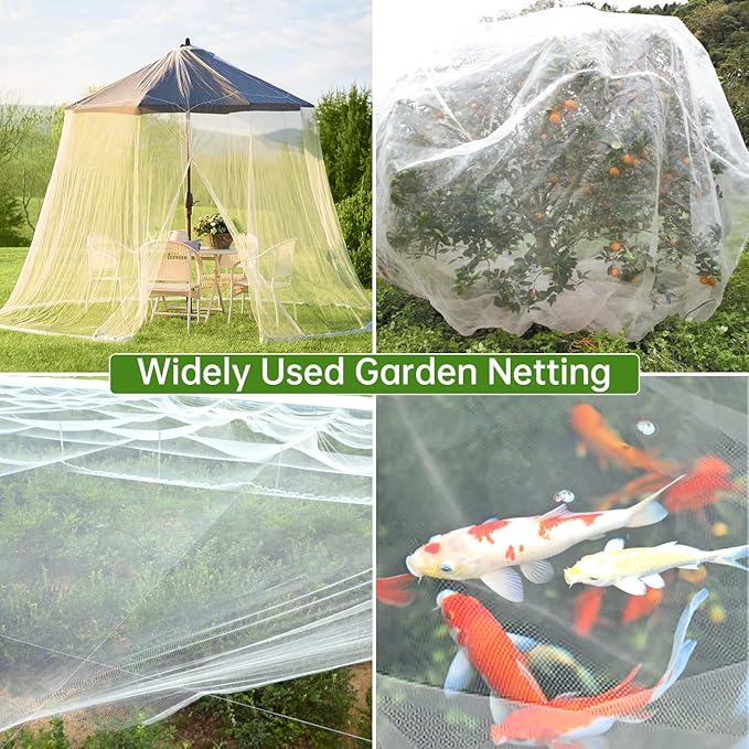 Garden Netting 10x50FT 2 Pack Ultra Fine Mesh, Insect Barrier Bird Netting for Garden Protection, Insect Bug Netting Garden Net for Protecting Plants Vegetables Flowers Fruits
