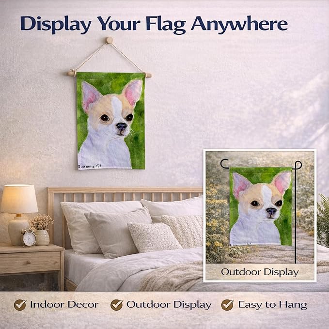 Caroline's Treasures SS8786GF Chihuahua Garden Flag Mailbox Flag Decorative Yard Flag Banner Outside Patio Artwork Yard Flower Beds, Garden Size, Multicolor