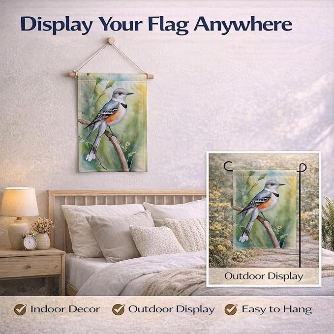 Caroline's Treasures Oklahoma Scissortailed Flycatcher Garden Flag Mailbox Flag Decorative Yard Flag Banner Outside Patio Artwork Yard Flower Beds, Garden Size, Multicolor