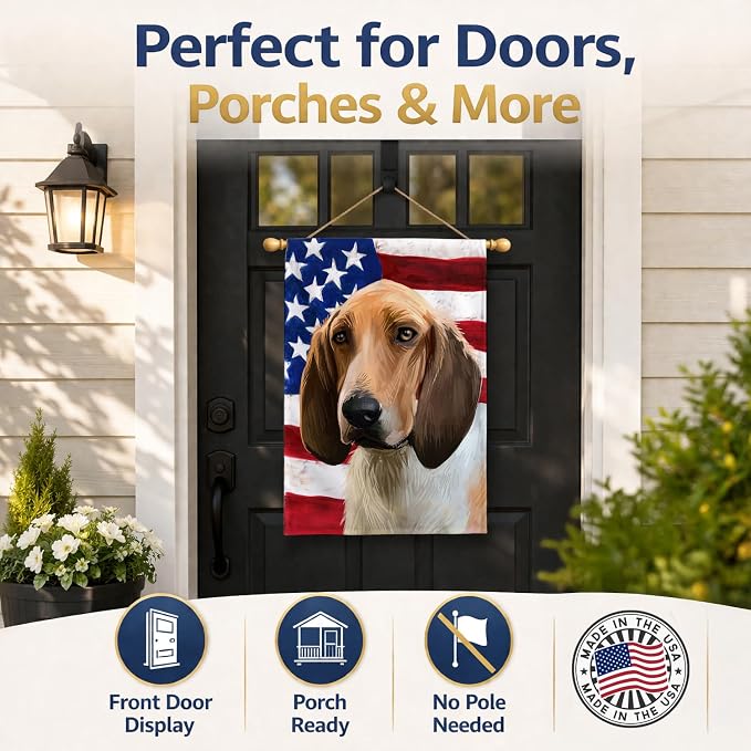 Caroline's Treasures CK6544CHF Grand Anglo-Francais Tricolore American Flag House Flag Large Porch Sleeve Pole Decorative Outside Yard Banner Artwork Wall Hanging, Polyester, House Size, Multicolor