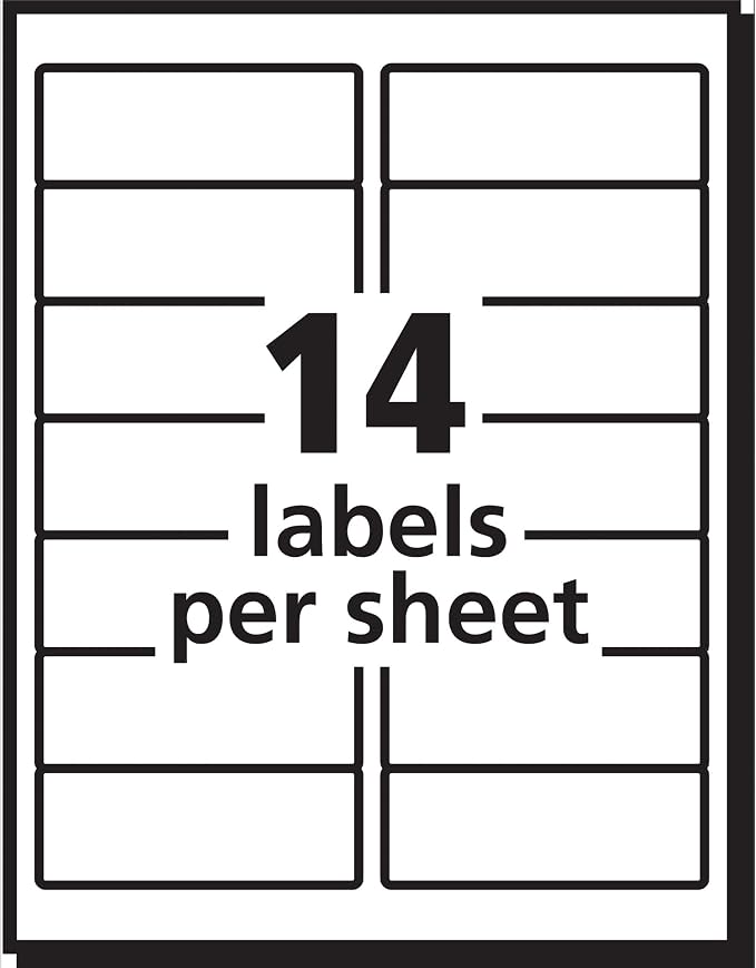 Avery Easy Peel Printable Address Labels with Sure Feed, 1-1/3" x 4", White, 1,400 Blank Mailing Labels for Laser Printers (5162) (Pack of 5)