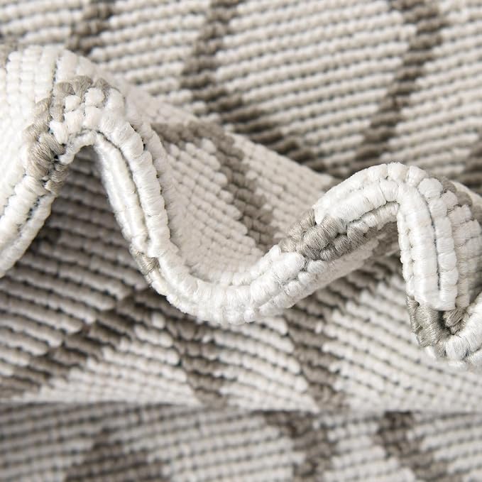 Unique Loom Outdoor Trellis Collection Area Rug - Kafes (9'x 12' 2" Rectangle, Ivory/ Gray)