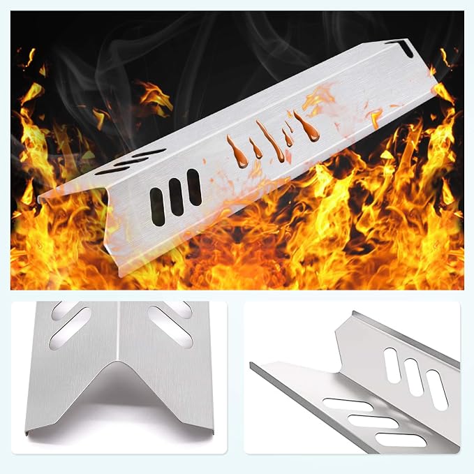 Criditpid Heat Plates Shield Tents for Dyna-glo DGF510SBP, DGF510SSP, DGF493BNP, Backyard Grill BY13-101-001-13, BY14-101-001-02, BY13-101-001-12, 15 Inch Burner Cover for Dyna glo Grill Parts, 5-Pack