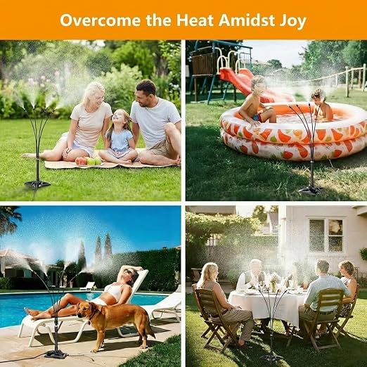 Outdoor Standing Mister for Patio Cooling, 26.2FT Portable Misting Station, Upgraded Outdoor Misting System for Backyard, Pets, Garden, BBQ, Tanning & Poolside Heat Relief
