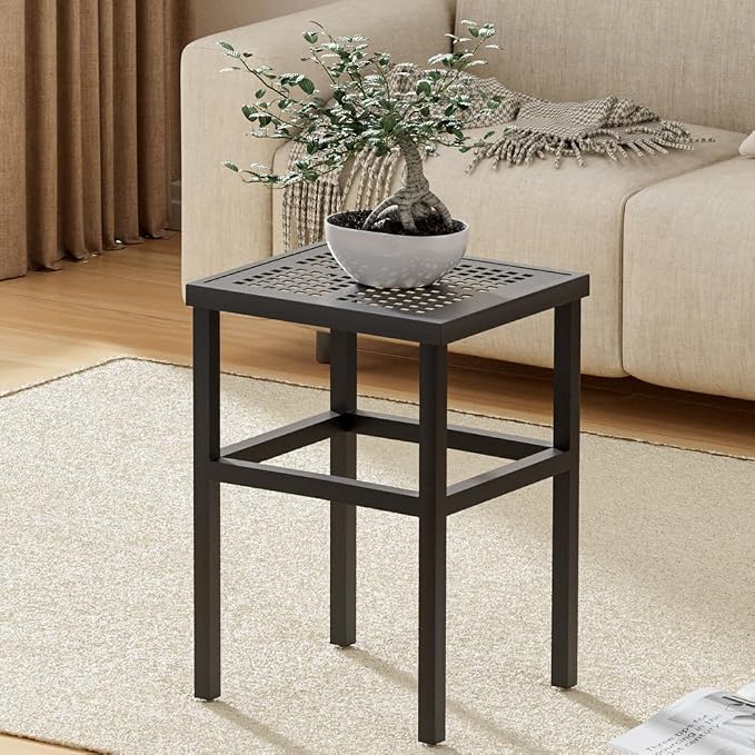 Tall Plant Stand 23" Aluminum Indoor &Outdoor Rustproof | Indoor/Outdoor Extra-Sturdy 23" tall Aluminum Plant Stand – Ideal for Patios, Gardens, Living Room Decoration (Black)