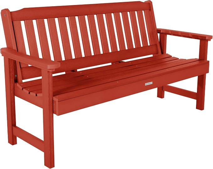 highwood Lehigh Garden Bench, 5 Feet, Rustic Red