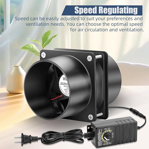 80mm x 25mm 3 Inch Dual Duct DIY Ventilation 12V Exhaust Fan | Dual Ball Bearing, AC Speed Controller for DIY Greenhouse 3D Print Smoke Paint Fume Extractor Project