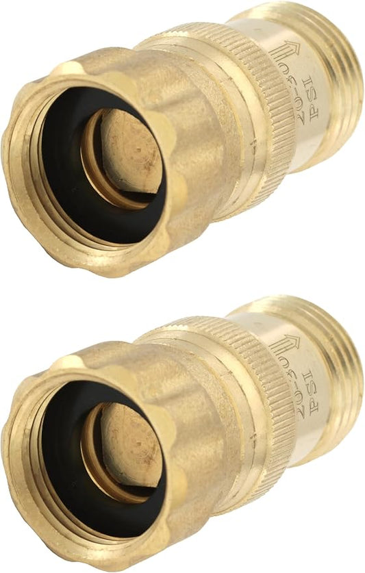Heavy Duty 25 psi Water Pressure Regulator 3/4 inch Hose Thread Drip Irrigation System Pressure Reducer, Lead-Free Brass (With Regular O-Ring, 2, Count)