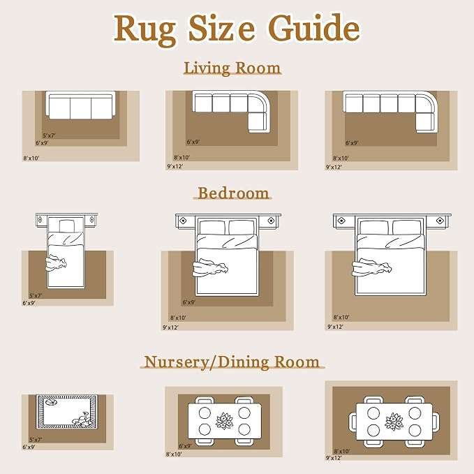 Tosuoka Area Rugs 9x12 Living Room, Washable Abstract Large Rug Beige | Bedroom Rug, Ultra Soft, Neutral, Cream, Non-Slip, Low-Pile, Modern, Indoor Carpet for Nursery Dining Room Office Home