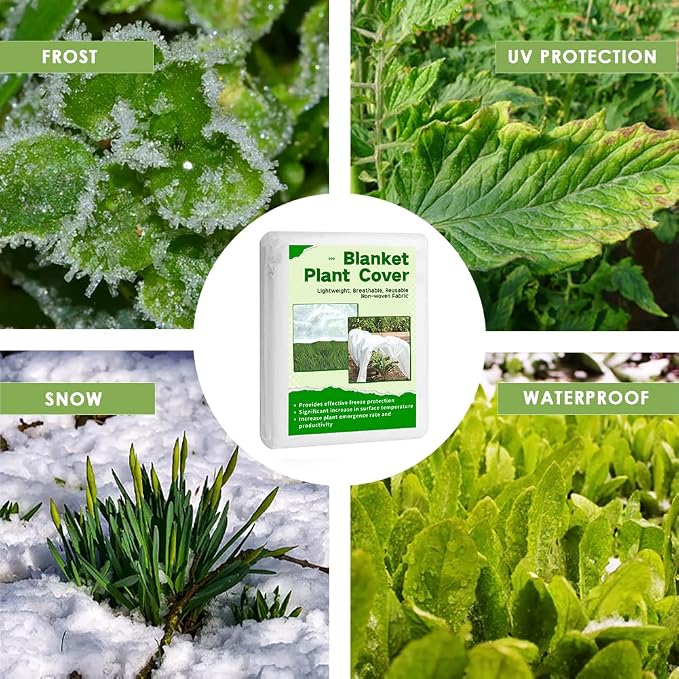 Plant Freeze Protection Cover, 5x60ft Frost Cloth Winter Garden Blanket, Floating Row Cover for Cold Weather and Shade, Perfect for Outdoor Vegetables, Trees, Greenhouse