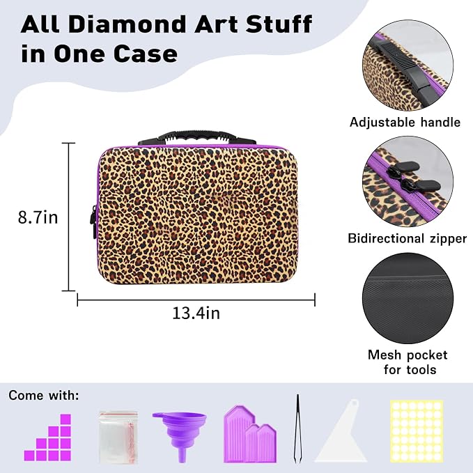 ZORETCO Diamond Painting Storage, 60 Containers Diamond Art Kits for Adults | Diamond Art Storage Case with Tools, Portable Bead Organizer Box for Diamond Painting Accessories, Art Supplies