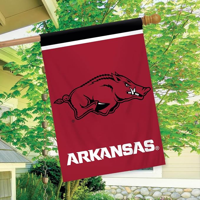 Sparo Arkansas Razorbacks House Flag College Licensed 28" x 40"