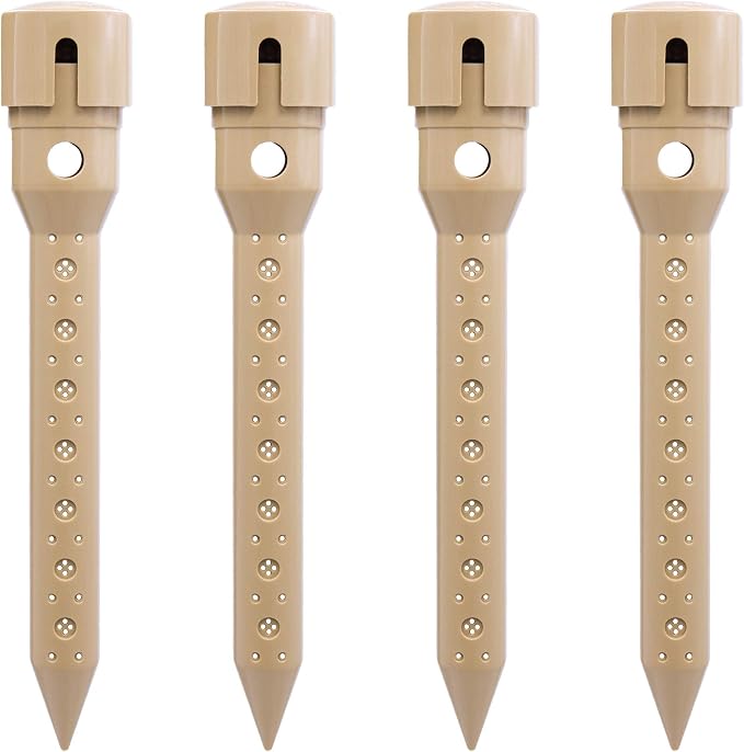8 in. DEEP DRIP Garden Watering Stake (4 Pack) (Tan) | UV-Protected ABS Plastic Deep Root Irrigation Spike for Flowers, Fruits, Vegetables, Potted Plants