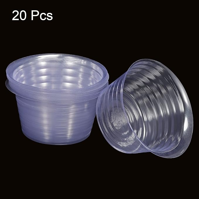MECCANIXITY Plant Pot Saucer 6 Inch Plastic Round Flower Drip Tray for Indoor Outdoor, Clear Pack of 20
