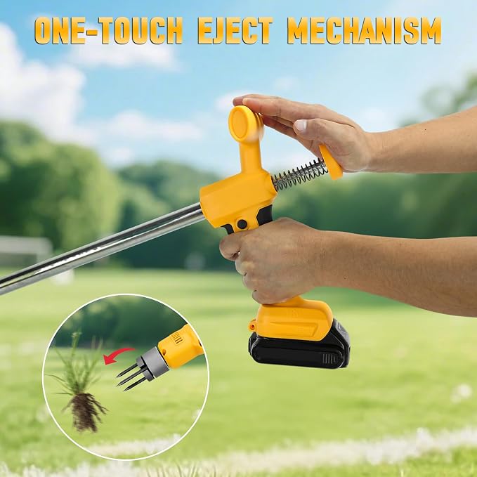 Electric Weed Puller Compatible with Dewalt 20V Battery, Heavy-Duty 3-Claw Steel Root Weeder, Stand up Electric Weeds Pulling Tool for Dandelion Lawn Garden Yard (No Battery)