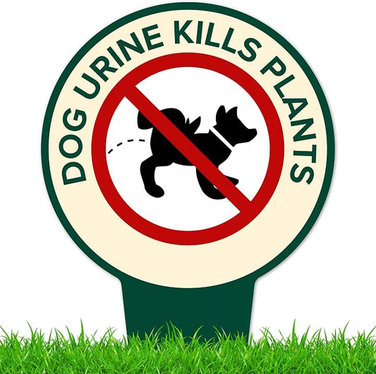 Dog Urine Kills Plants, Please Curb Your Dog Sign, 11"x21", Heavy Duty Integrated Ground Stakes, Indoor/Outdoor Use, Rust Free Aluminum Composite, Made in USA by My Sign center