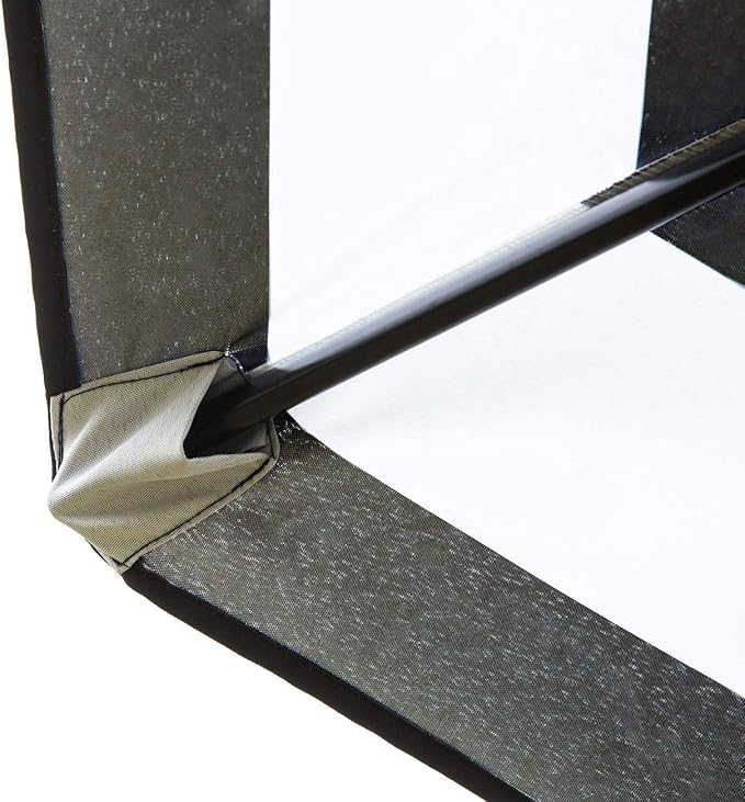 Sunnyglade 7.5' Patio Umbrella 6 Ribs (Black & White) | 18" 30.2-lbs Heavy Duty Round Antiqued Umbrella Base, Bronze