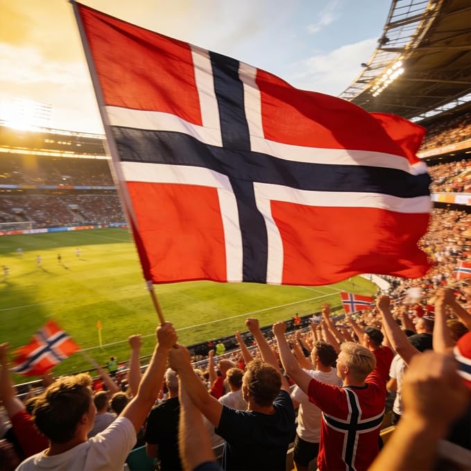 Ahfulife Norway Flag 3x5 Ft, 2 Pcs Large Norwegian National Flags for Outdoor Indoor, Double Sided with Brass Eyelets for World Cup, Party, Garden, Bar, Street Decor