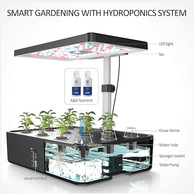 iDOO Hydroponics Growing System Kit with 60pcs Sponges