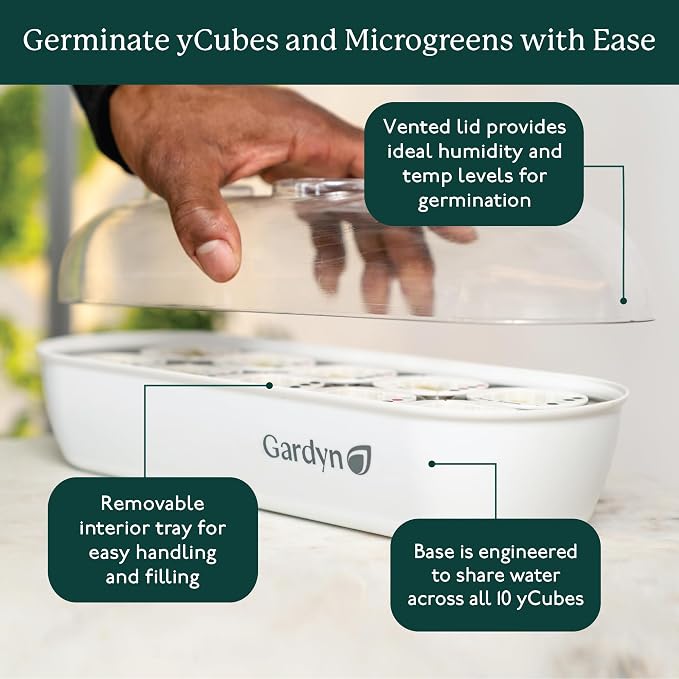 Gardyn Indoor Garden Nursery - Seed Starter Germination Kit | Hydroponic growing system tray, works with Gardyn Home tower gardens, vertical garden planters & microgreens kits