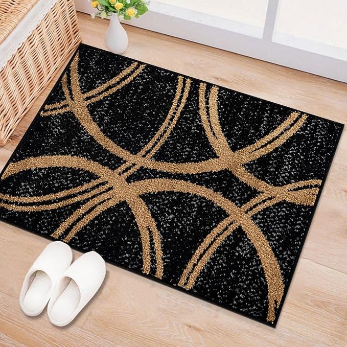 Rugshop Wavy Circles Modern Non-Shedding Living Room Area Rug Camel 2' x 3' | Rectangular, Size 2' x 3', Bedroom, Dining Room, Home Office, Kitchen, Entryway, Hallway, Nursery, Kids Room, Guest Room