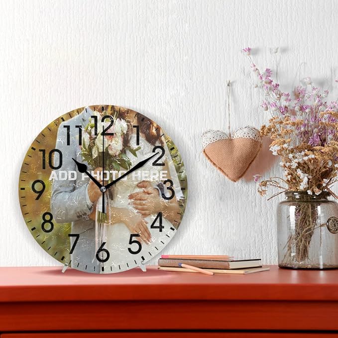 ALAZA Home DIY 9.84 inch Round Acrylic Wall Clock Non Ticking Silent Clock Art for Living Room Kitchen Bedroom(Black Pointer)