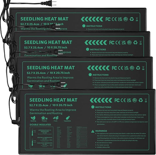 Seedling Heat Mat for Seed Starting,10" x 20.75" Waterproof Heating Pad for Indoor Plants Germination, Gardening, Hydroponic, Greenhouse