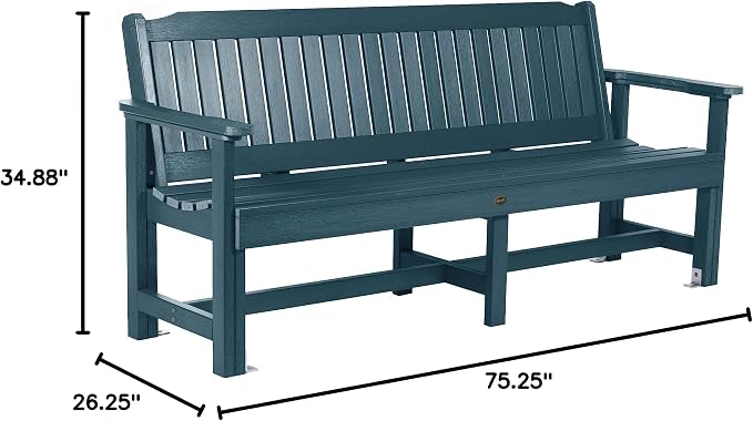 Sequoia Professional CM-BENSQ62-NBE Commercial Grade Exeter 6 Foot Garden Bench, Nantucket Blue