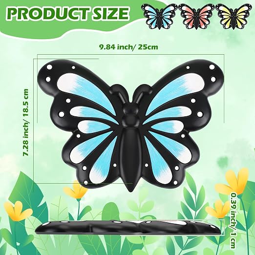 Landical 6 Pcs Stepping Stone Garden Stepping Stones Walkway Decorative Stone for Garden Decor Outdoor Flower Beds Yard Decorations (Butterfly)