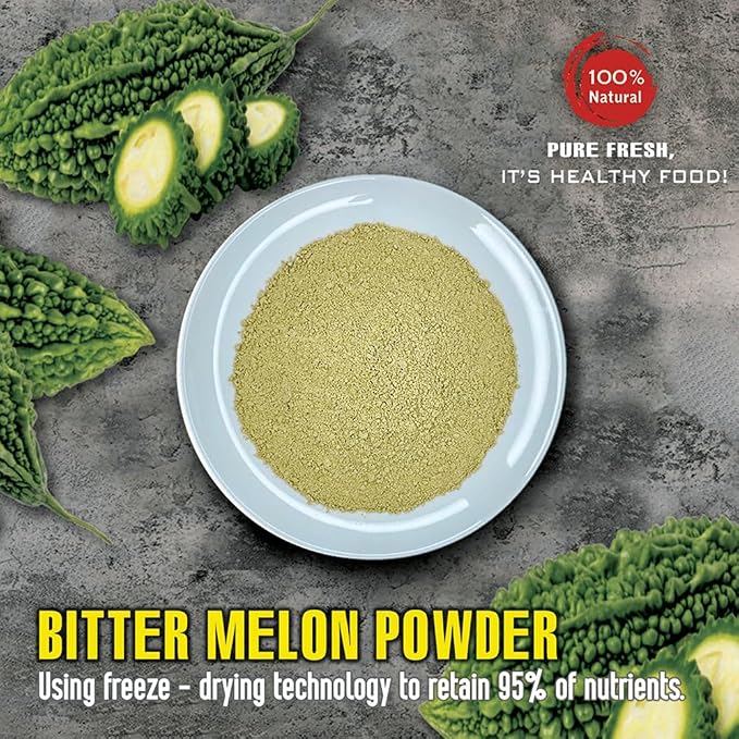 BITTER MELON POWDER 2.47 oz (70g) VIETFARMFOOD: Pure freeze-dried fruit powder, made from real fruit with no added sugar - Perfect for daily nutrition to keep your body full of vitality.