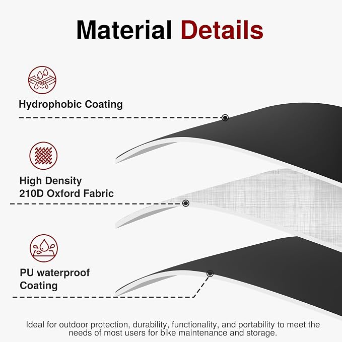 Puroma Bike Cover for 1/2/3 Bikes, 210D Waterproof Outdoor Storage Bicycle Covers Rain Sun UV Dust Wind Proof with Lock Hole for Mountain Road Electric Bike
