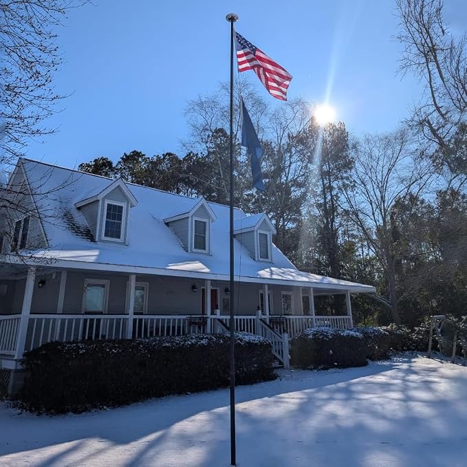 Flag Pole for Outside House, 19 FT Heavy Duty 45K PSI & 95 HBW Hard Aerospace Aluminum Flagpole Kit, Unbending Outdoor In-Ground Flag Poles with 3x5 American Flag for Yard, Residential or Commercial