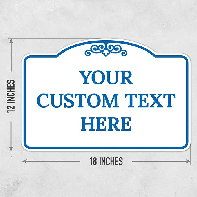 Custom Decorative Sign, Personalized Metal Sign for Business, Driveway, Home, Airbnb, Office Door Plaque, Blue Light Sign, 12x18 Inches, ACM, Fade Resistant, Made in USA by Sigo Signs