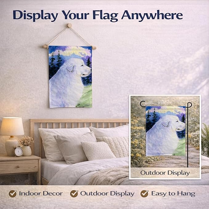 Caroline's Treasures SS8980GF Great Pyrenees Garden Flag Mailbox Flag Decorative Yard Flag Banner Outside Patio Artwork Yard Flower Beds, Garden Size, Multicolor