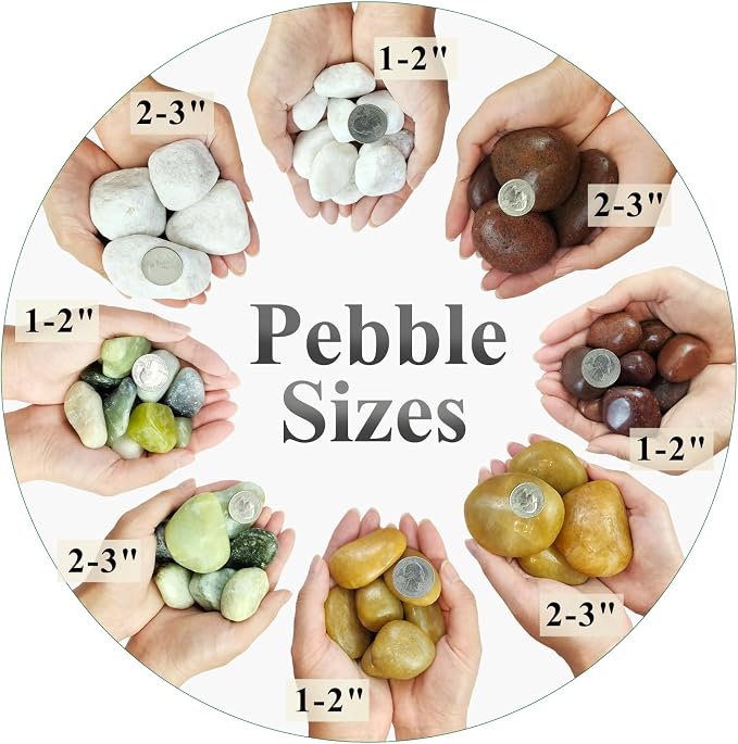 FANTIAN 5 lbs Yellow River Rocks, 2-3 Inch Large Pebbles for Indoor Plants, Decorative Rocks Stones for Landscaping, Vases, Aquariums, Fountains, Pathways, Backyard and Garden